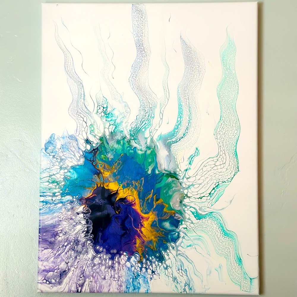 Abstract Acrylic pour artwork